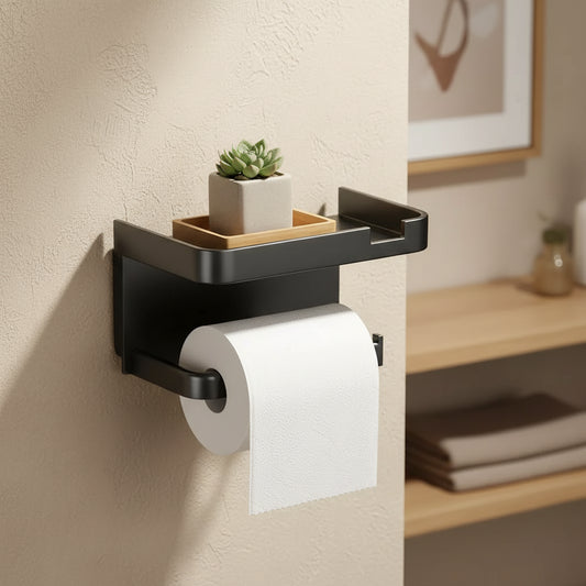 Support papier toilette et téléphone sans perçage